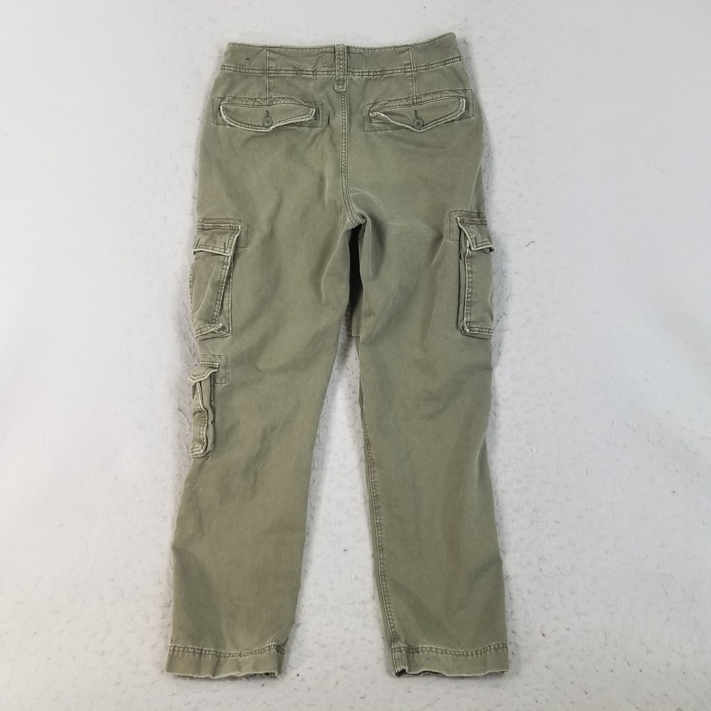 Abercrombie & Fitch Cargo Pants Mens 32 Olive Green Loose Multi-Pocket Cotton - Picture 5 of 10